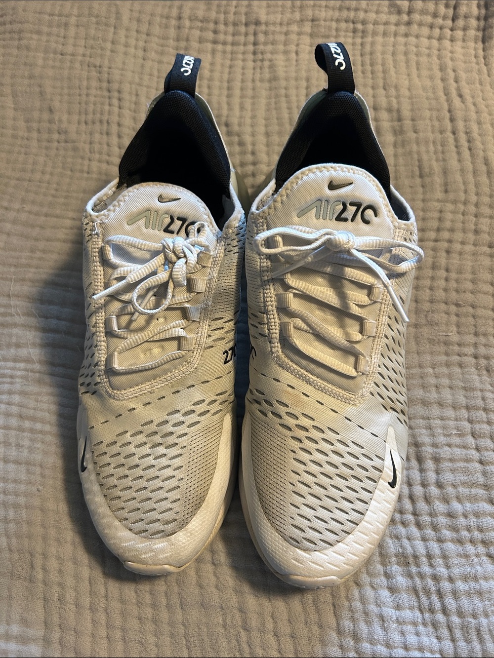 Nike Air Max 270 White Black Athletic Shoes